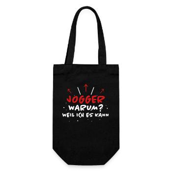 Jogger Spruch Fun Laufen Lustiges Jogging Geschenk - Geschenkbeutel für Flaschen - Schwarz - Vorne
