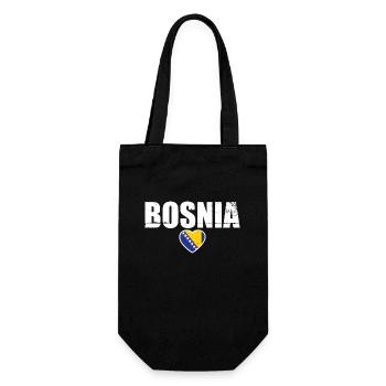 Bosnia Bosnien Vintage Bosnische Flagge Bosnier - Geschenkbeutel für Flaschen - Schwarz - Vorne