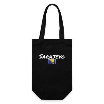 Sarajevo Vintage Bosnien Vintage Bosnische Flagge - Geschenkbeutel für Flaschen - Schwarz - Vorne