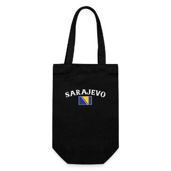 Sarajevo Bosnia Vintage Bosnian Flag Bosnian - Gift Bag for Bottles - black - Front