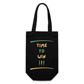 TIME TO WIN - Geschenkbeutel für Flaschen - Schwarz - Vorne