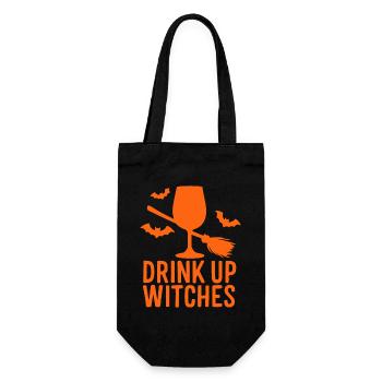 Halloween Witches Saying Drink Up Witches - Gift Bag for Bottles - black - Front