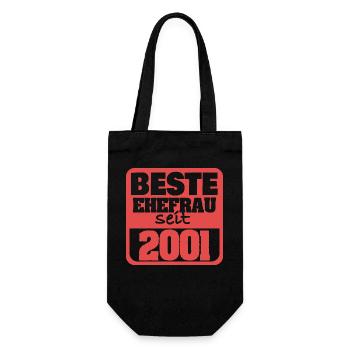 Verliebt 2001 - Geschenkbeutel für Flaschen - Schwarz - Vorne