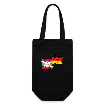 Burundi Deutschland Flagge Burundier - Geschenkbeutel für Flaschen - Schwarz - Vorne