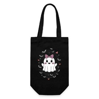Cute Ghost with Bats - Gift Bag for Bottles - black - Front