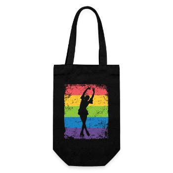 Figure Skating Figure Skating Ice Skating - Gift Bag for Bottles - black - Front