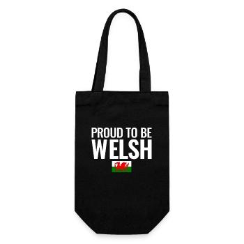 Proud To Be Welsh Wales Walisische Flagge Waliser - Geschenkbeutel für Flaschen - Schwarz - Vorne