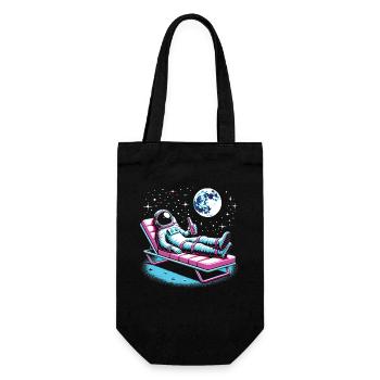 Astronaut in space, space planet earth chilling - Gift Bag for Bottles - black - Front
