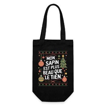 Mon sapin est plus beau que le tien - Sac à bouteille - noir - Devant