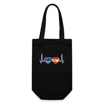 Curaçao Spain Heartbeat Flag - Gift Bag for Bottles - black - Front