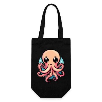 Cute Kawaii Octopus - Gift Bag for Bottles - black - Front