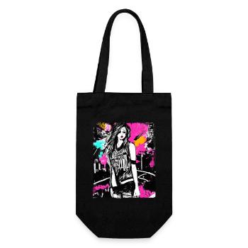 Mutige Street-Fashion-Kunst - Geschenkbeutel für Flaschen - Schwarz - Vorne