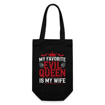 My Favorite Evil Queen Is My Wife - Hochzeitstag - Geschenkbeutel für Flaschen - Schwarz - Vorne