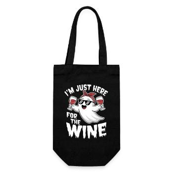Halloween Ghost I'm just here for the Wine - Gift Bag for Bottles - black - Front