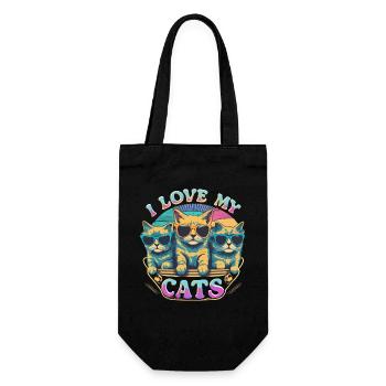 I Love My Cats Cats With Sunglasses - Gift Bag for Bottles - black - Front