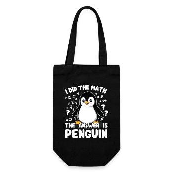 Pinguin, Lustig, Pinguin, Mathe, Mathematik - Geschenkbeutel für Flaschen - Schwarz - Vorne