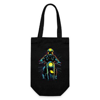 Neon-Motorradfahrer - Geschenkbeutel für Flaschen - Schwarz - Vorne