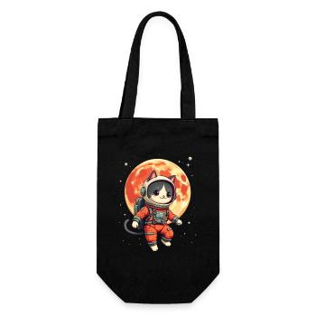 Cat, Space, Astronaut, Space, Kawaii - Gift Bag for Bottles - black - Front