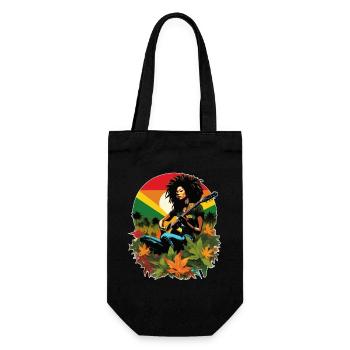Rastafarian reggae guitarist - Gift Bag for Bottles - black - Front