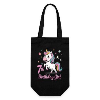 Licorne drôle 7e anniversaire fille - Sac à bouteille - noir - Devant