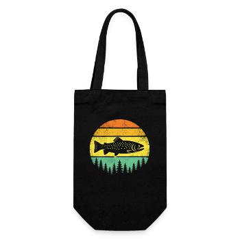 Fishing Fishing Angler Trout Fishing Fishing - Gift Bag for Bottles - black - Front