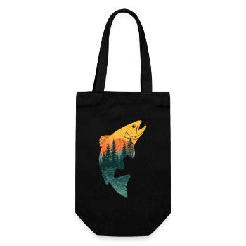 Fishing Fishing Angler Trout Fishing Fishing - Gift Bag for Bottles - black - Front