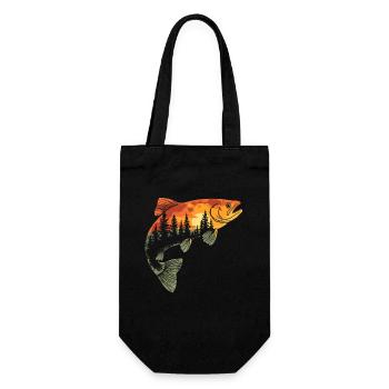 Fishing Fishing Angler Trout Fishing Fishing - Gift Bag for Bottles - black - Front