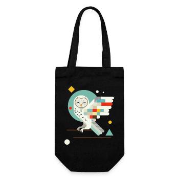 Geometric Owl – Modern Colorful Animal Illustration - Gift Bag for Bottles - black - Front