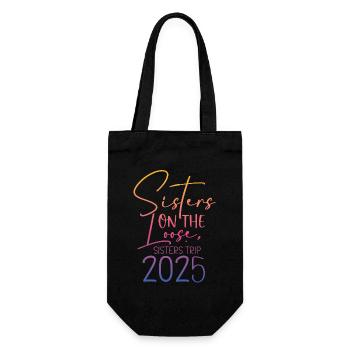 Sisters on the Run Sisters' Trip 2025 - Gift Bag for Bottles - black - Front
