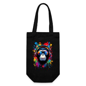 Singe, Lunettes de soleil, DJ, Disco, Disc-jockey, EDM, Soirée - Sac à bouteille - noir - Devant