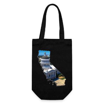 Capitole de Californie sur la carte de la Californie - Sac à bouteille - noir - Devant