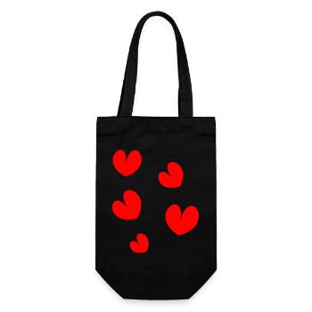 HEART. NOEL. CHRISTMAS. HEARTS. HEART. FATHER's DAY - Gift Bag for Bottles - black - Front