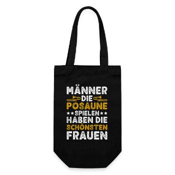 Posaune Männer Posaunist Blasmusik Posaunenspieler - Geschenkbeutel für Flaschen - Schwarz - Vorne