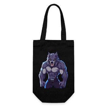 féroce musclé loup-garou illustration art - Sac à bouteille - noir - Devant