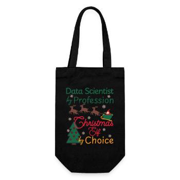 Data Scientist Christmas Xmas Elf - Gift Bag for Bottles - black - Front