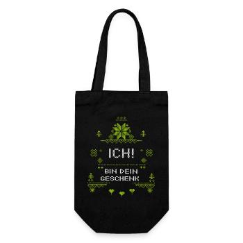 Weihnachten Christmas - Geschenkbeutel für Flaschen - Schwarz - Vorne