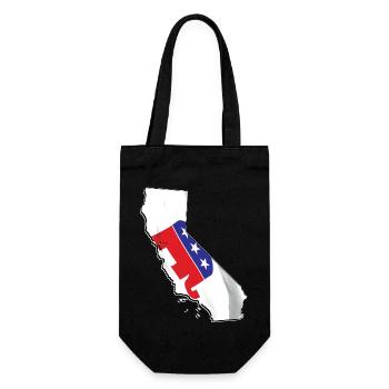 Republican Flag in California State Map - Gift Bag for Bottles - black - Front