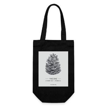 Tannenzapfen Weihnachten Skizze | Pinecone Xmas - Geschenkbeutel für Flaschen - Schwarz - Vorne