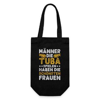 Tuba Männer Tubist Tubaspieler Orchester Musiker - Geschenkbeutel für Flaschen - Schwarz - Vorne
