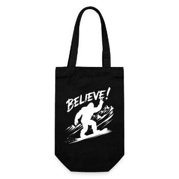 Sasquatch Bigfoot Snowboard Snowboarder - Gift Bag for Bottles - black - Front