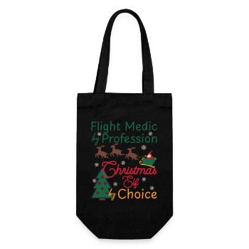 Flight Paramedic Christmas Elf Luftrettung Xmas - Geschenkbeutel für Flaschen - Schwarz - Vorne