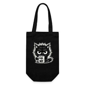 Ähm Nö, Sarkasmus & lustige Katze Tee Kaffee - Geschenkbeutel für Flaschen - Schwarz - Vorne