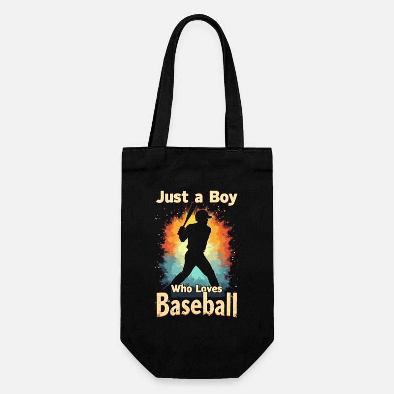 Baseball, Baseballspieler, Junge, Baseballer - Geschenkbeutel für Flaschen - Schwarz