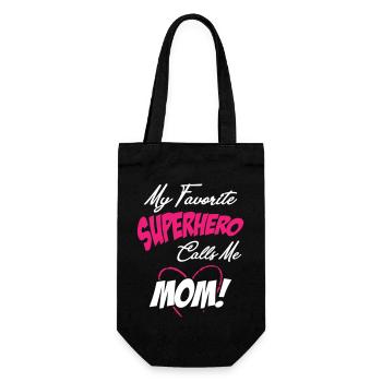 Mon super-héros préféré m’appelle maman - Sac à bouteille - noir - Devant