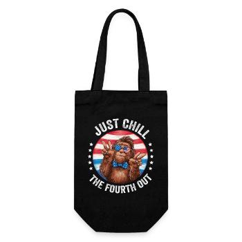 Just Chill The Fourth Out 4th Of July Bigoot - Gift Bag for Bottles - black - Front