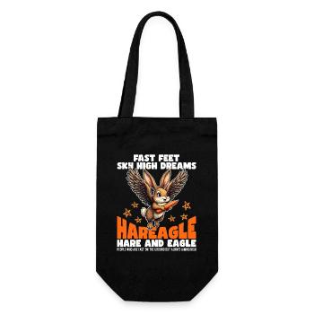 SCHNELLE FÜSSE HIMMELHOHE TRÄUME - HASE UND ADLER - Geschenkbeutel für Flaschen - Schwarz - Vorne