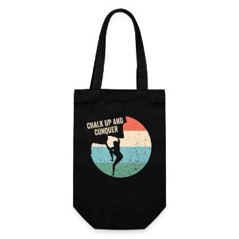 Chalking up and conquering boulderers - Gift Bag for Bottles - black - Front