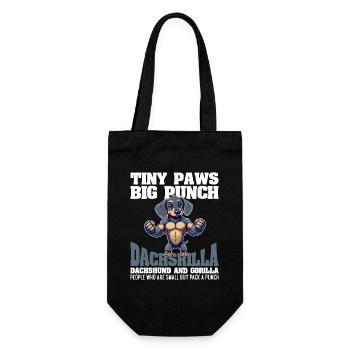 TINY PAWS BIG PUNCH - DACKEL UND GORILLA - Geschenkbeutel für Flaschen - Schwarz - Vorne
