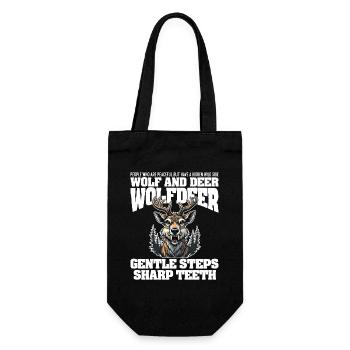 GENTLE STEPS SHARP TEETH - WOLF AND DEER - Gift Bag for Bottles - black - Front