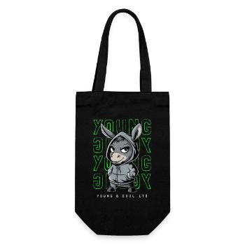 âne jeune et cool amoureux des animaux - Sac à bouteille - noir - Devant